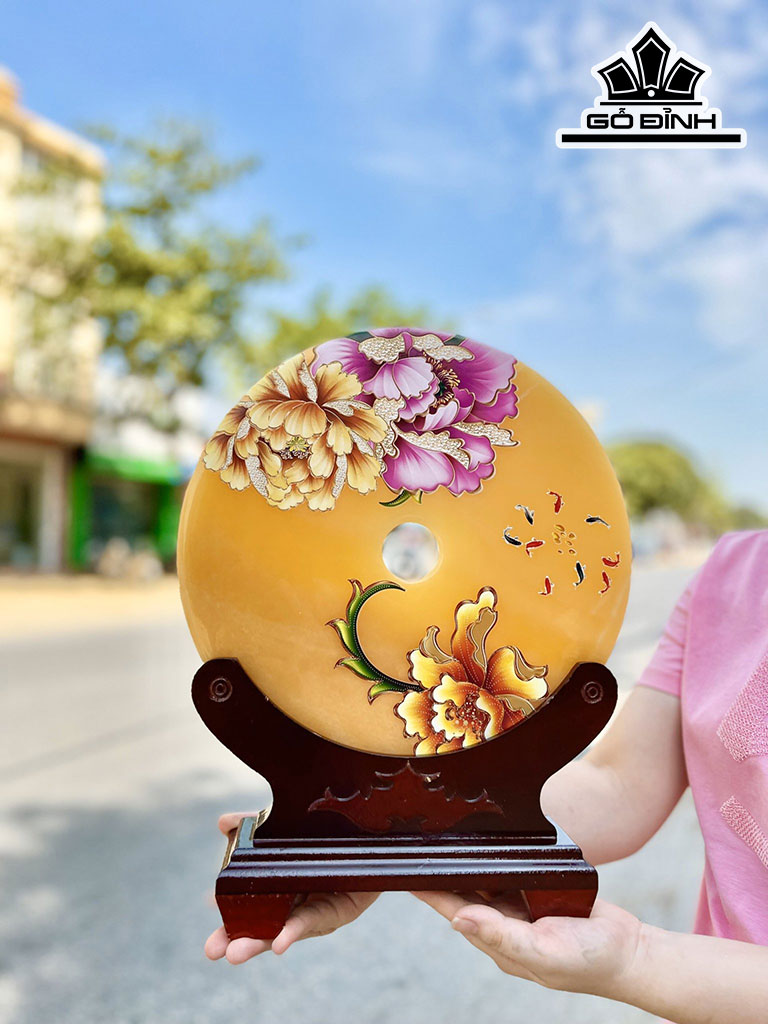 Tác Phẩm Đồng Điếu Đá Ngọc Hoàng Long Cao 30 (cm)