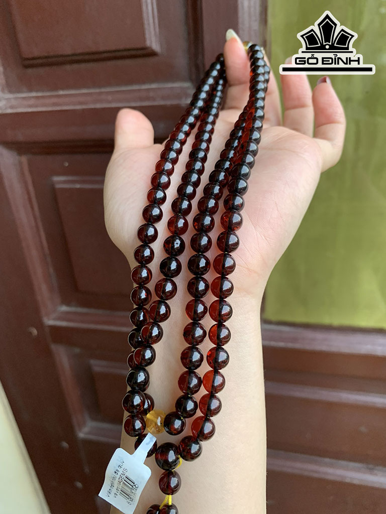 Chuỗi Đá Hổ Phách Đường Kính Hạt 7 (mm)