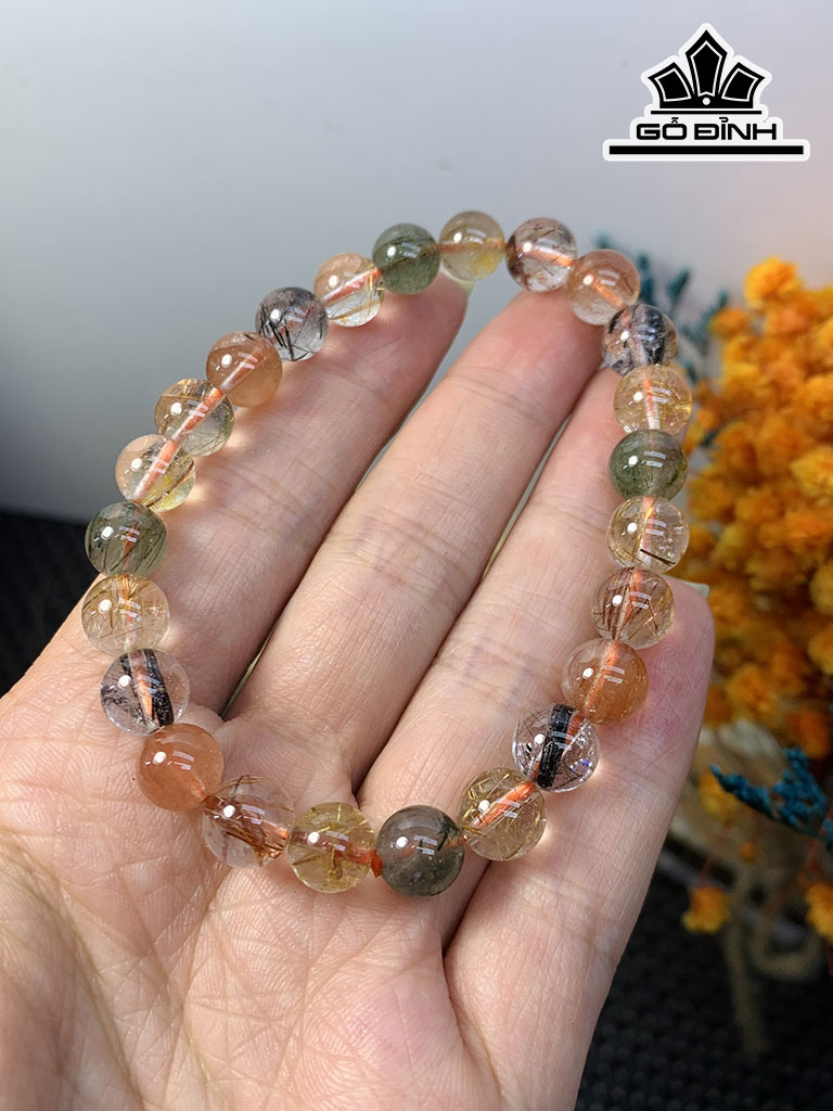 Vòng Tay Đá Thạch Anh Đường Kính Hạt 7,6 (mm)