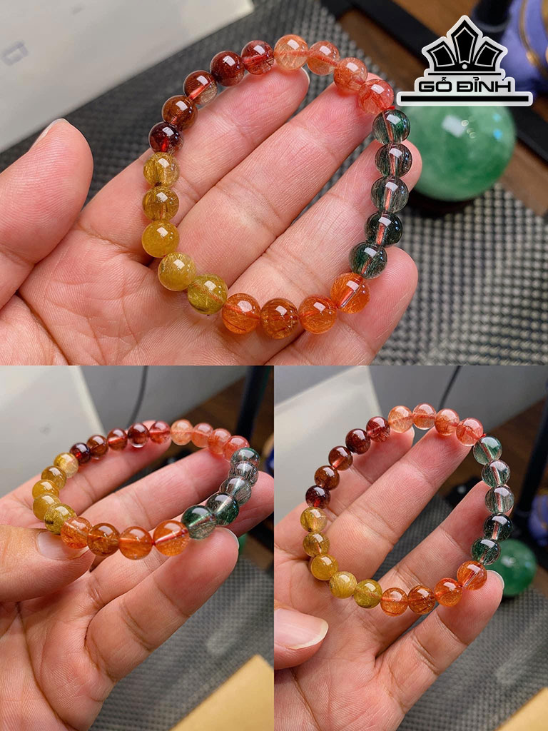 Vòng Tay Đá Thạch Anh Đường Kính Hạt 8 (mm)