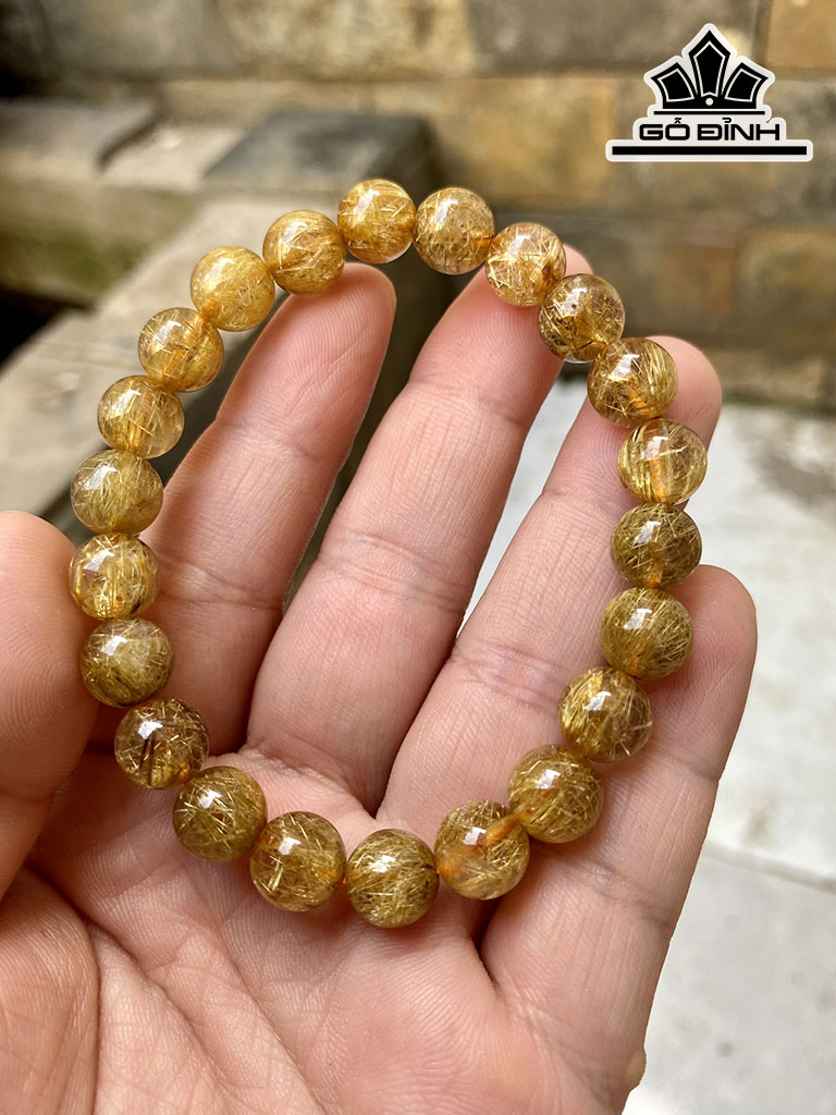 Vòng Tay Đá Thạch Anh Đường Kính Hạt 9 (mm)