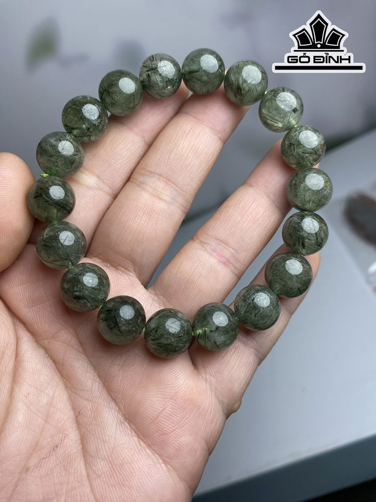 Vòng Tay Đá Thạch Anh Đen Đường Kính Hạt 11,5 (mm)