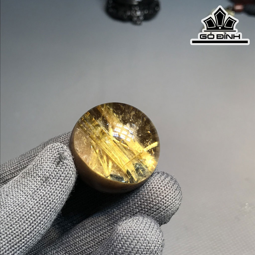 Bi Cầu Đá Thạch Anh Tóc Vàng Đường Kính 31,6 (mm) 40.2gr