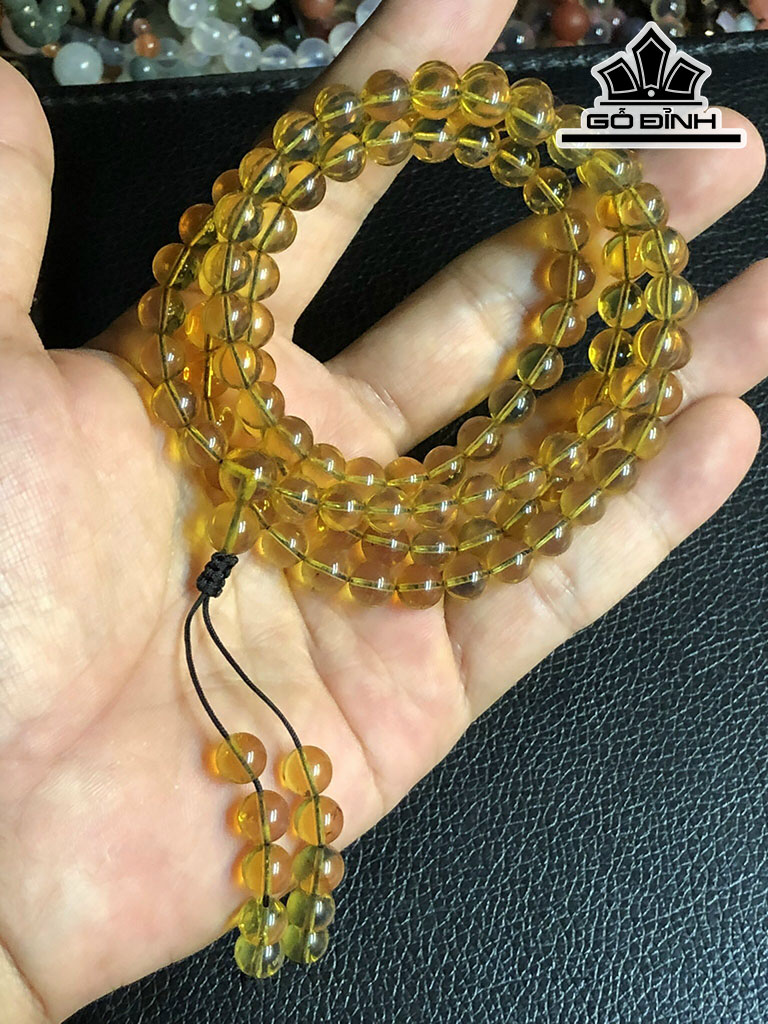 Chuỗi Đá Hổ Phách Đường Kính Hạt 7,2 (mm) 24gr