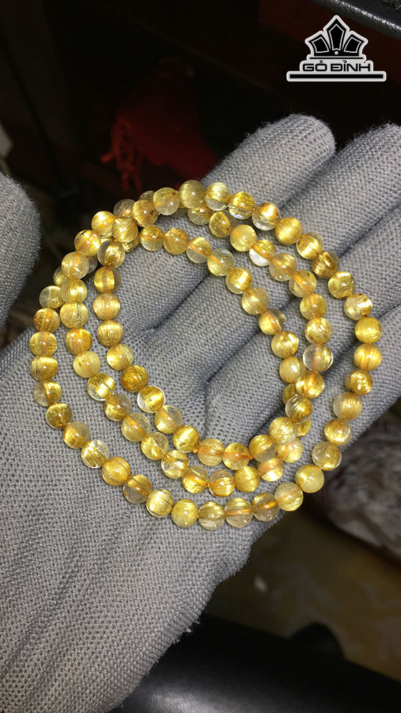 Chuỗi Đá Thạch Anh Tóc Vàng Đường Kính Hạt 6,2 (mm) 30.2gr