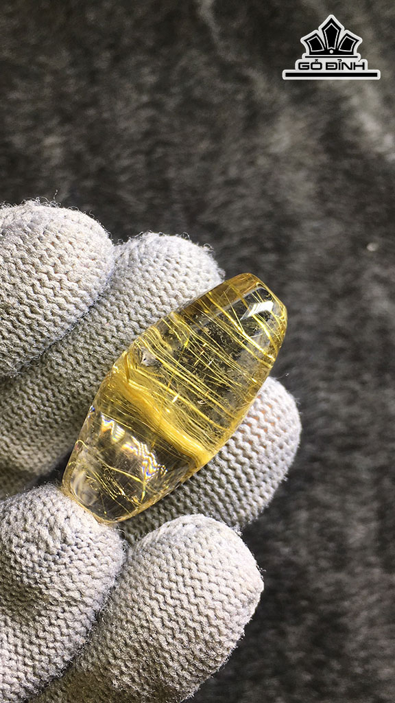 Lu Thống Đá Thạch Anh Tóc Vàng Cao 34 Ngang 16,6 (mm) 12,6gr