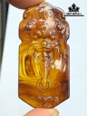 Mặt Dây Chuyền Đá Hổ Phách Cao 53,8 Ngang 25 Sâu 11 (mm) 11gr