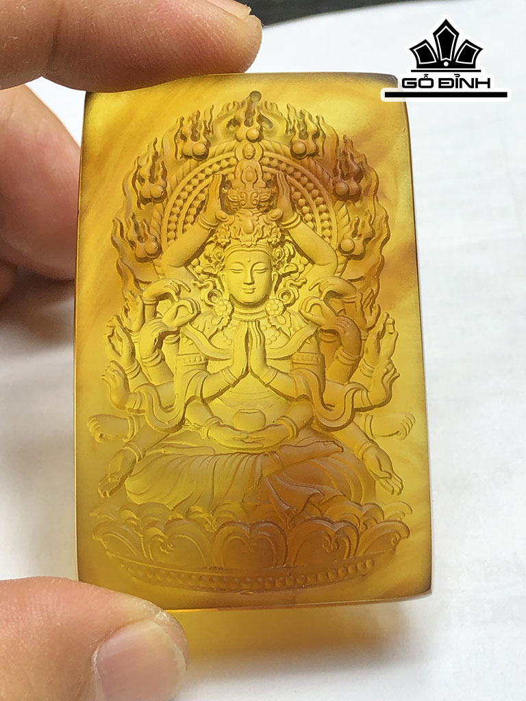 Mặt Dây Chuyền Đá Hổ Phách Cao 56 Ngang 36 Sâu 11 (mm) 17gr