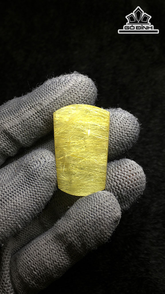 Mặt Dây Chuyền Đá Thạch Anh Tóc Vàng Cao 32,9 Ngang 20,2 Sâu 7,6 (mm) 9,6gr