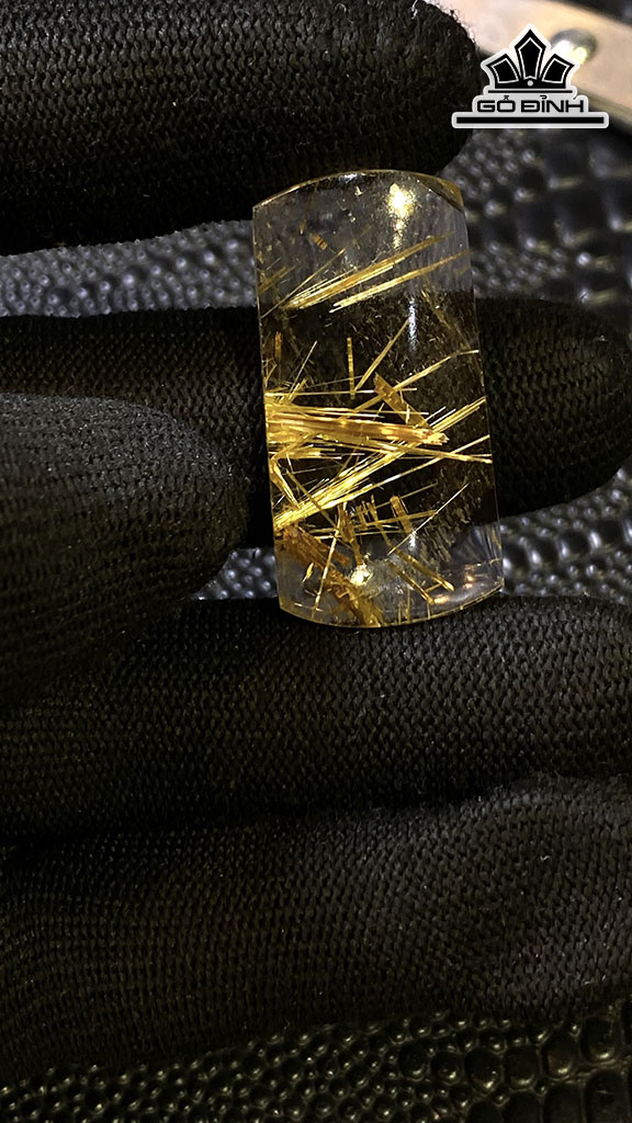 Mặt Dây Chuyền Đá Thạch Anh Tóc Vàng Cao 37 Ngang 18,6 Sâu 6,8 (mm) 9gr
