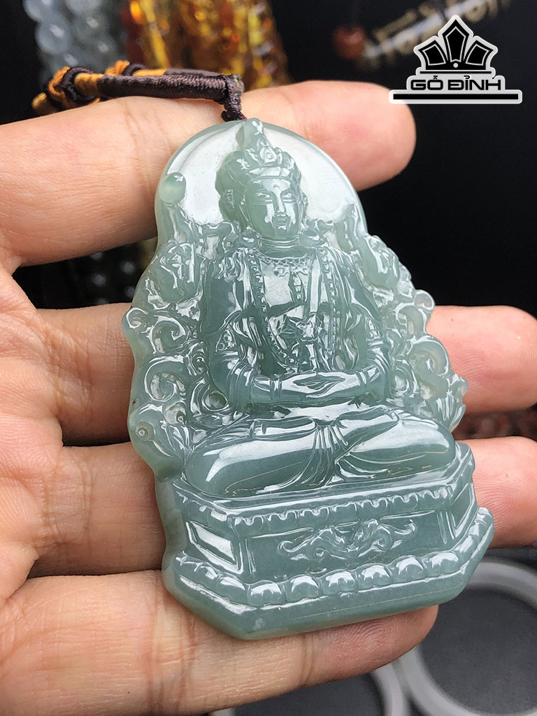 Mặt Dây Chuyền Quan Âm Đá Cẩm Thạch Cao 68 Ngang 47 Sâu 8 (mm) 48gr