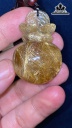 Mặt Dây Chuyền Túi Tiền Đá Thạch Anh Tóc Vàng Cao 42,6 Ngang 28,8 Sâu 16,6 (mm) 23,5gr