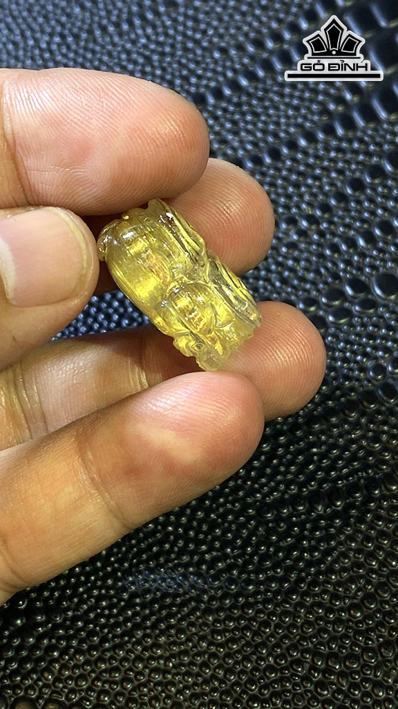 Mặt Dây Chuyền Tỳ Hưu Đá Thạch Anh Tóc Vàng Cao 22,4 Ngang 13,6 Sâu 12 (mm) 6,2gr