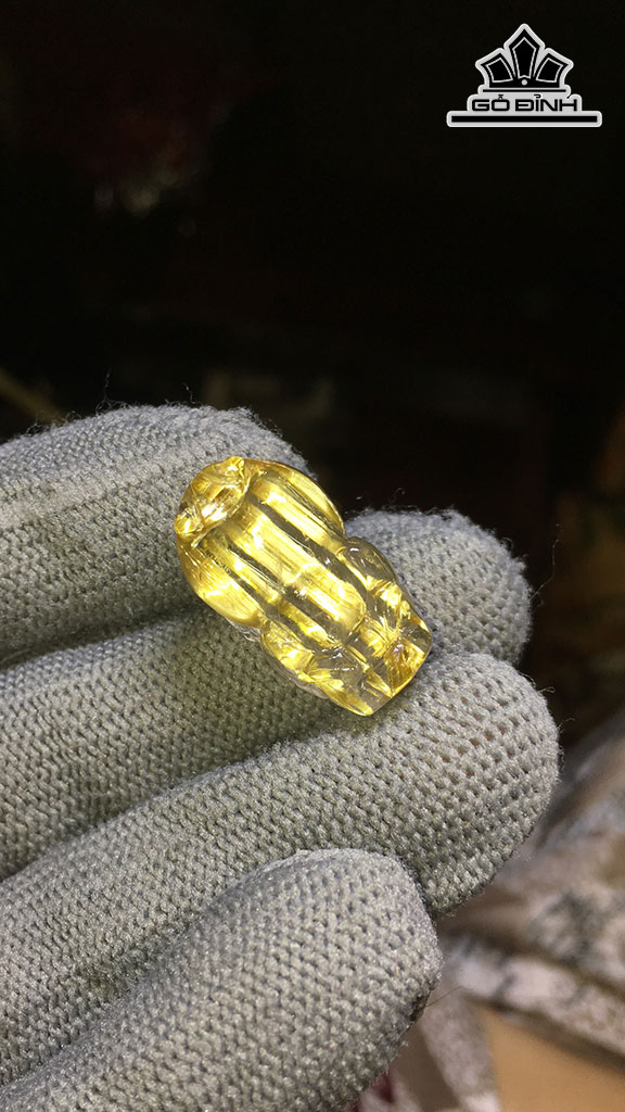 Tỳ Hưu Đá Thạch Anh Tóc Vàng Cao 22 Ngang 12,6 Sâu 11 (mm) 5,4gr