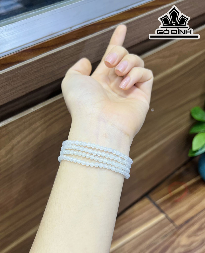 Chuỗi Đá Cẩm Thạch (Jadeite) Đường Kính Hạt 3,5 (mm)