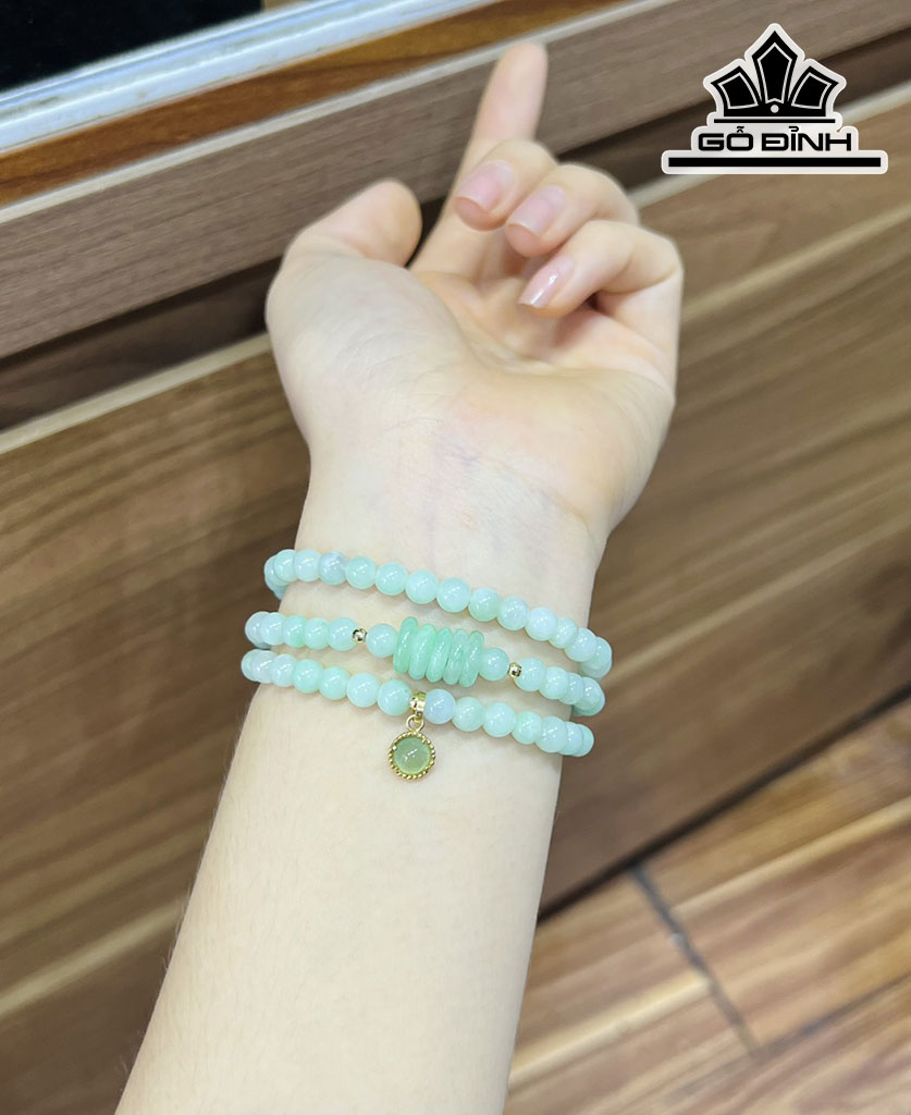 Chuỗi Đá Cẩm Thạch (Jadeite) Đường Kính Hạt 5,3 (mm)