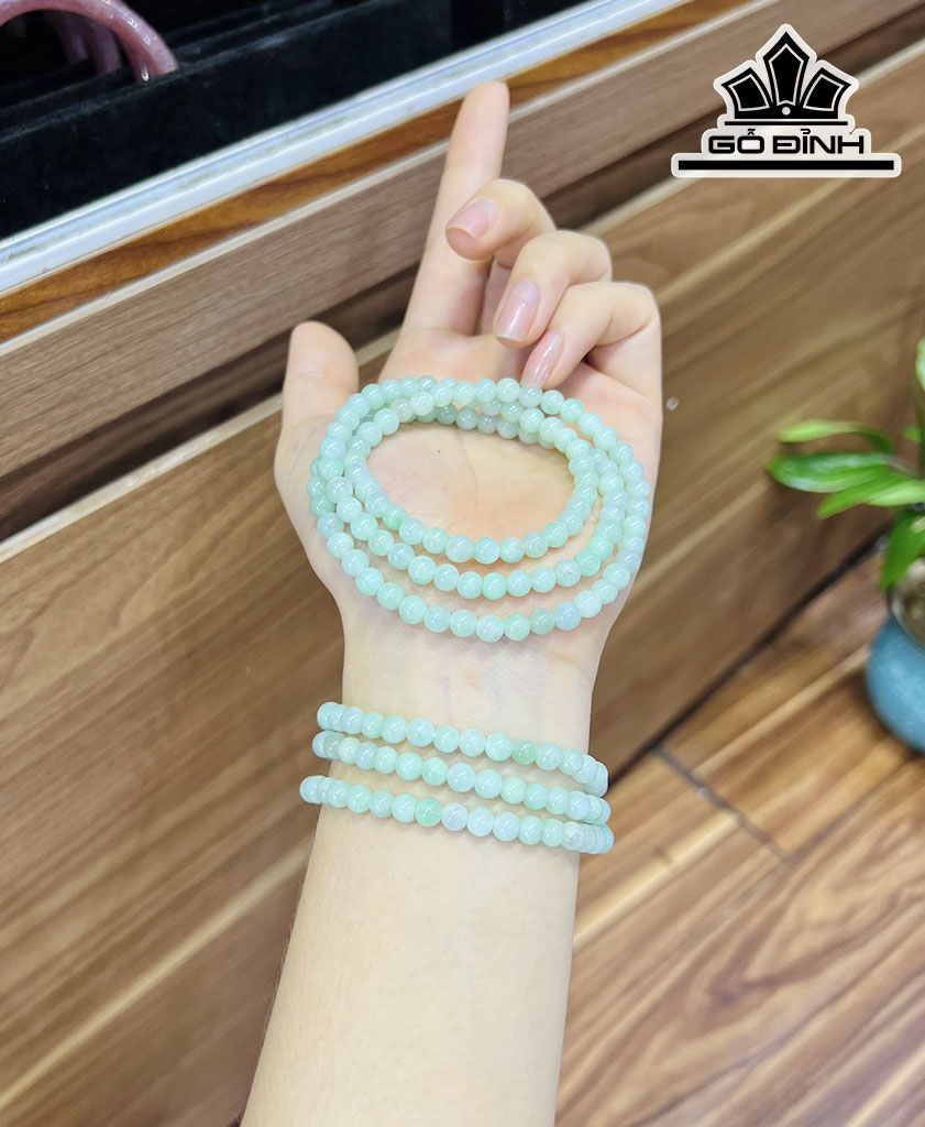 Chuỗi Đá Cẩm Thạch (Jadeite) Đường Kính Hạt 5,3-5,5 (mm)