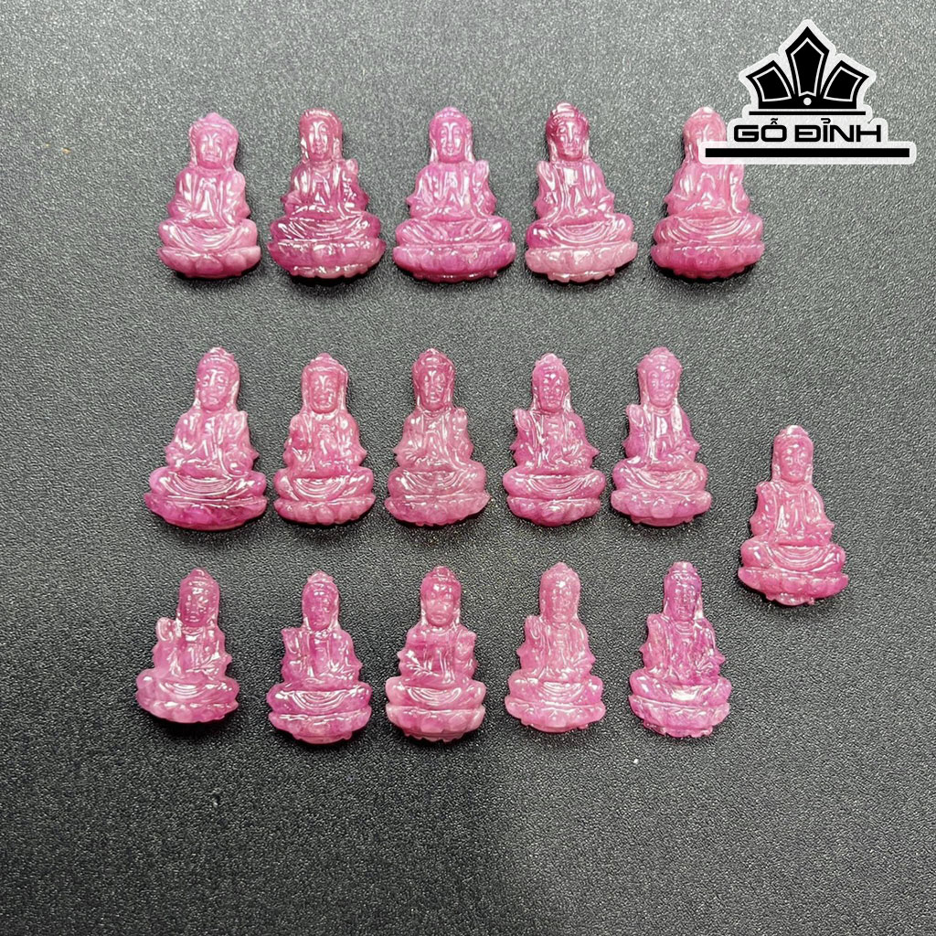 Mặt Dây Chuyền Quan Âm Đá Ruby Cao 2,8 (cm)
