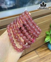 Vòng Tay Đá Thạch Anh Hồng Đường Kính Hạt 9 (mm)