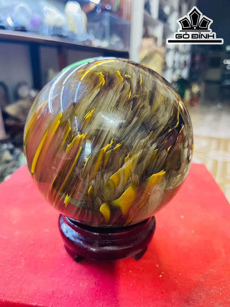 Bi Cầu Đá Mắt Hổ Đường Kính 13,5 (cm) 1.62kg