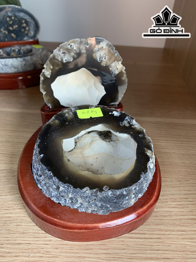 Bát Tụ Bảo Đá Mã Não Cao 12 Ngang 13 Sâu 13,5 (cm) 0,7kg