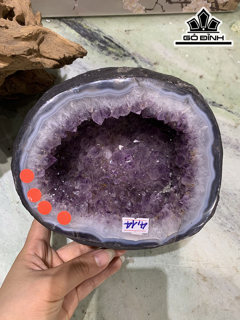 Tinh Thể Đá Thạch Anh Tím Cao 12 Ngang 17 Sâu 19 (cm) 4,14kg