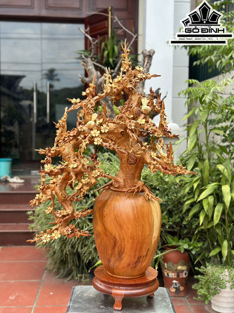 Bình Hoa Gỗ Hương Cao 98 Ngang 77 Sâu 43 (cm)
