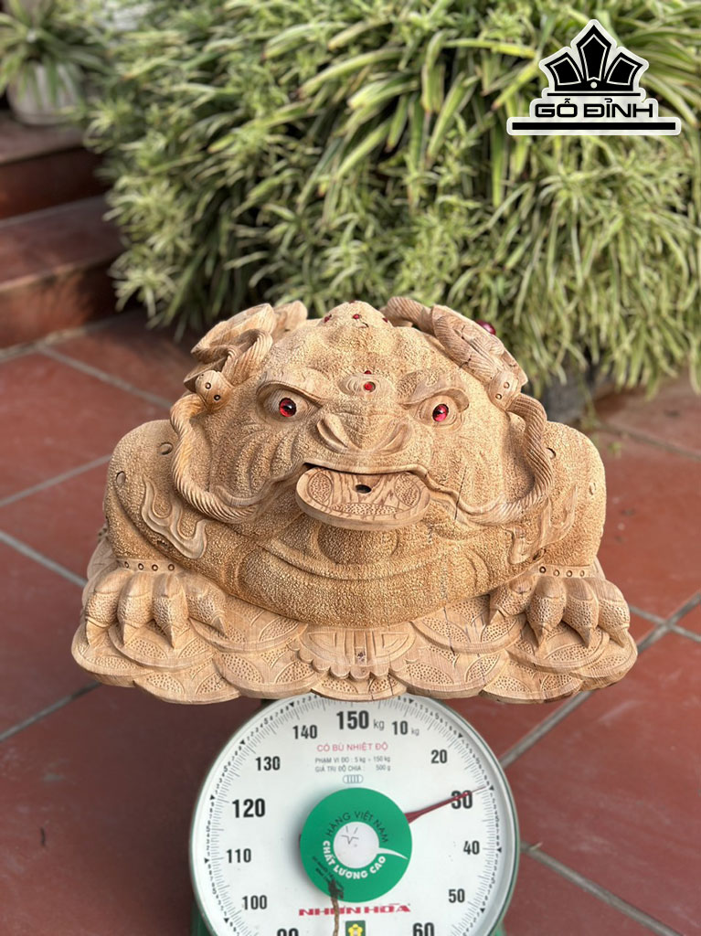 Tượng Thiềm Thừ Gỗ Ngọc Am Cao 28 Ngang 50 Sâu 50 (cm)