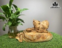 Tượng Heo Phong Thủy Gỗ Pơ Mu Cao 18 Ngang 35 Sâu 22 (cm)