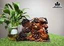 Tượng Phật Di Lặc Kéo Bao Tiền Gỗ Trắc Cao 20 Ngang 30 Sâu 9 (cm)