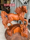 Tượng Ngựa Phong Thủy (Nhất Mã Phi Thiên) Gỗ Hương Cao 41 Ngang 36 Sâu 24 (cm)