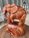 Tượng Voi Gỗ Cẩm Cao 27 Ngang 17 Sâu 11 (cm)