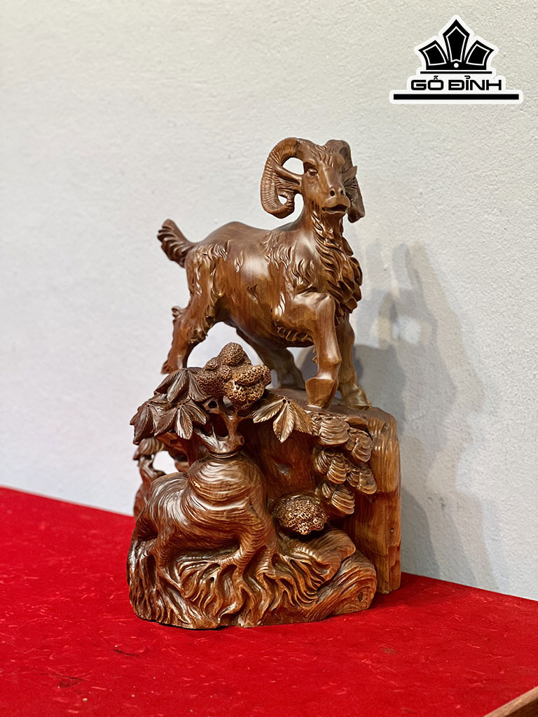 Tượng Nhất Dương Gỗ Ngọc Am Cao 40 Ngang 28 Sâu 23 (cm)