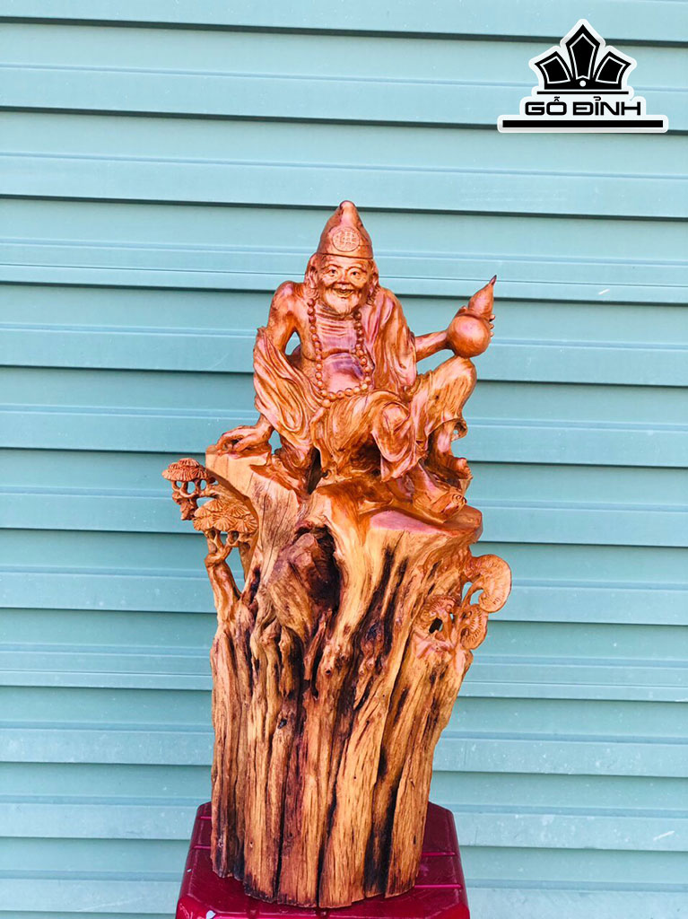 Tượng Tế Công Gỗ Hương Cao 62 Ngang 30 Sâu 27 (cm)