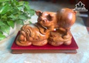 Tượng Heo Phong Thủy Gỗ Hương Cao 28 Ngang 37 Sâu 13 (cm)