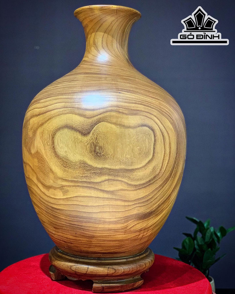 Bình Phú Quý Gỗ Cẩm Vàng Cao 63 Đường Kính 40 (cm)