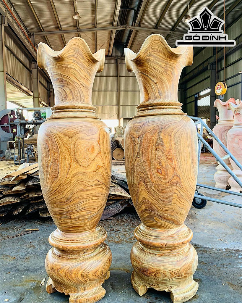 Lục Bình Gỗ Cẩm Vàng Cao 140 Đường Kính 42 (cm)