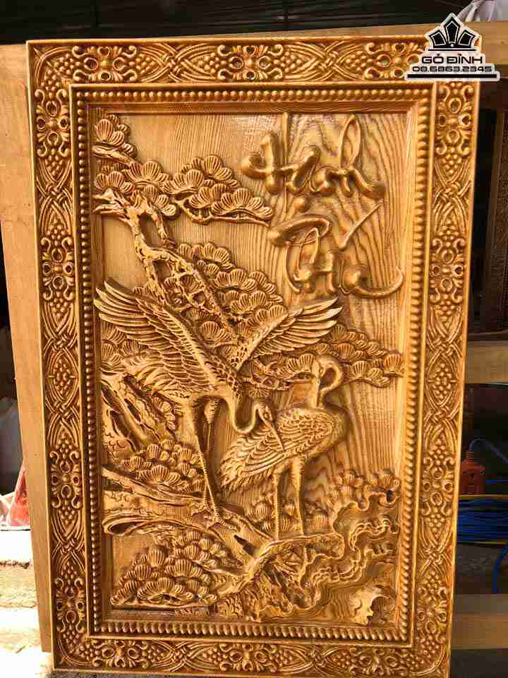 Tranh Chữ Hạnh Phúc Gỗ Pơ Mu  Rộng 40 Dài 60 Dày 4 (cm)