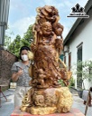 Tượng Phật Di Lặc Nhất Phúc Gỗ Nu Hương Cao 145 Ngang 66 Sâu 45 (cm)