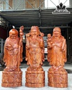Tượng Phúc Lộc Thọ (Tam Đa) Gỗ Trắc Cao 128 Ngang 38 Sâu 33 (cm)