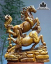 Tượng Song Mã Uyên Ương Gỗ Hương Cao 51 Ngang 37 Sâu 19 (cm)