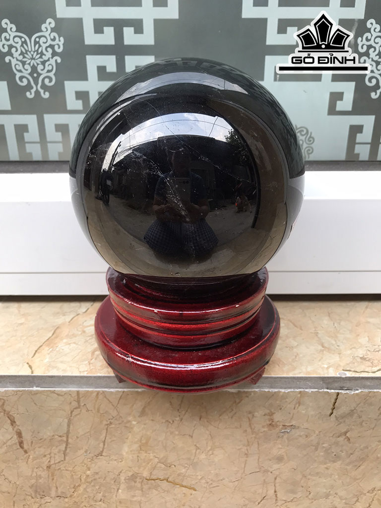 Bi Cầu Đá Thạch Anh Đen Đường Kính 11,8 (cm) 2.55kg
