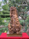 Tượng Phật Bà Quan Âm Gỗ Bách Xanh Cao 90 Ngang 47 Sâu 28 (cm)