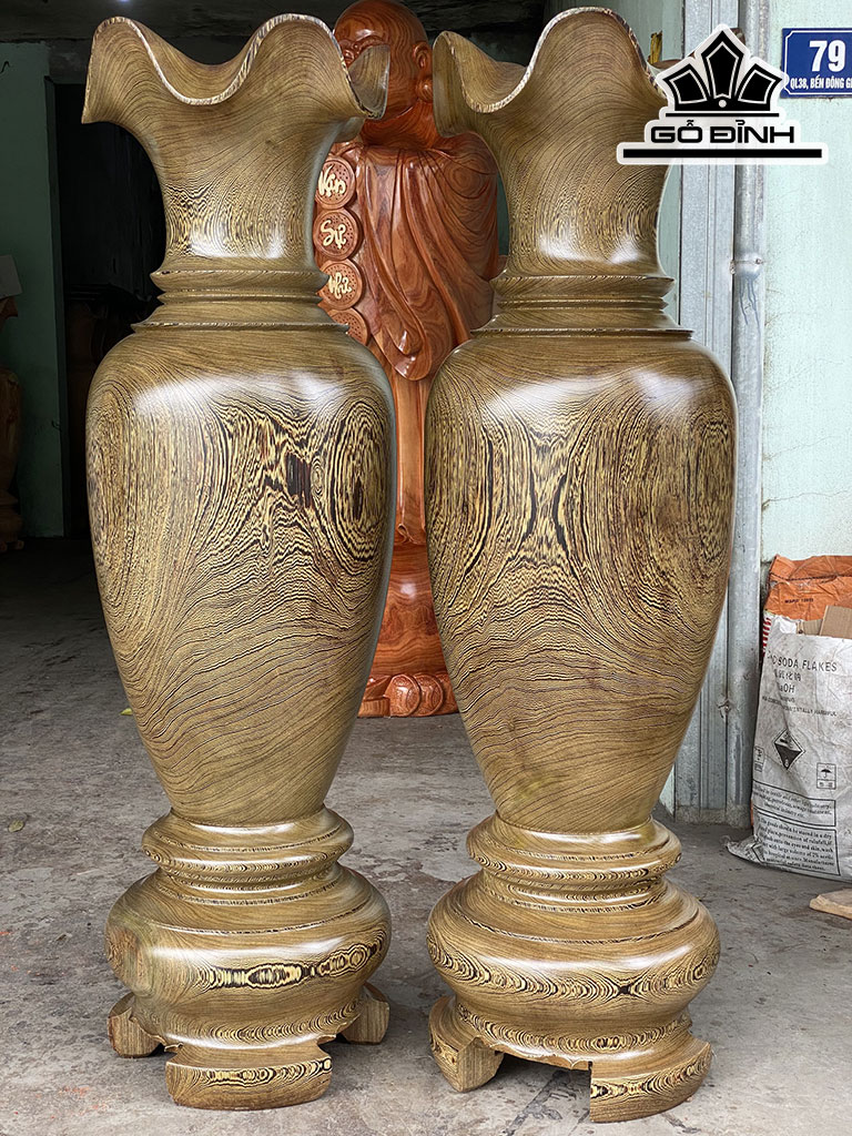 Lục Bình Gỗ Mun Đuôi Công Cao 160 Đường Kính 47 (cm)