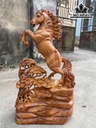 Tượng Ngựa Phong Thủy (Nhất Mã Phi Thiên) Gỗ Hương Cao 60 Ngang 32 Sâu 15 (cm)