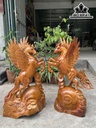 Tượng Ngựa Phong Thủy (Nhất Mã Phi Thiên) Gỗ Hương Cao 75 Ngang 41 Sâu 22 (cm)