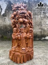 Tượng Phúc Lộc Thọ (Tam Đa) Gỗ Hương Cao 76 Ngang 37 Sâu 21 (cm)
