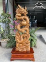 Tượng Rồng ( Nhất Long) Gỗ Ngọc Am Cao 125 Ngang 35 Sâu 20 (cm)