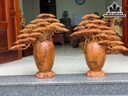 Cặp Bình Tùng Bonsai Gỗ Nu Hương Cao 75 Ngang 68 Đường Kính 26 (cm)