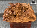 Tượng Tam Lân Gỗ Hương Cao 14 Ngang 42 Sâu 30 (cm)